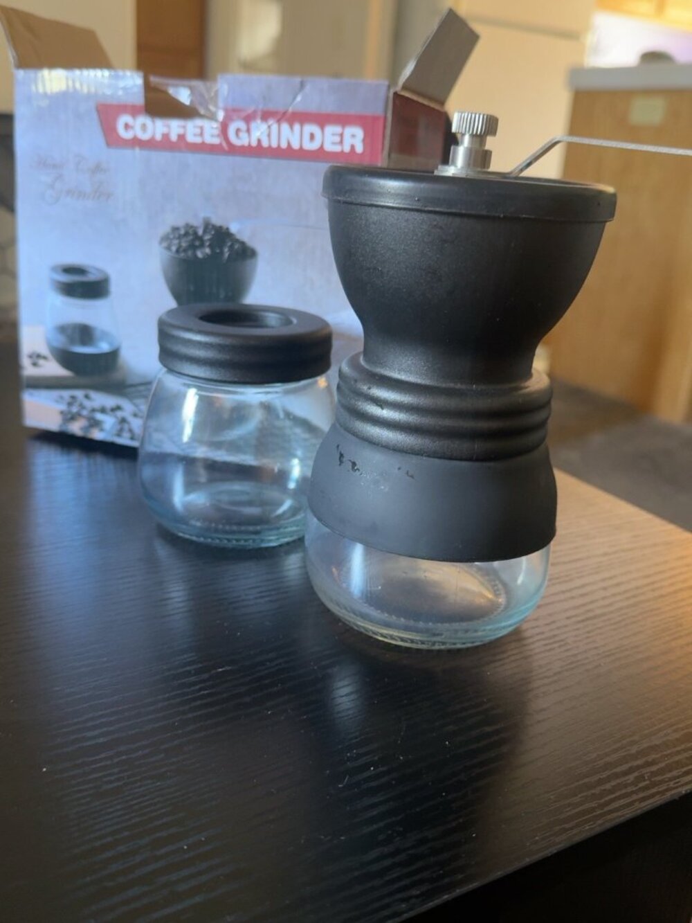 Manual Ceramic Burr Coffee Grinder with 2 Glass Jars - Unused